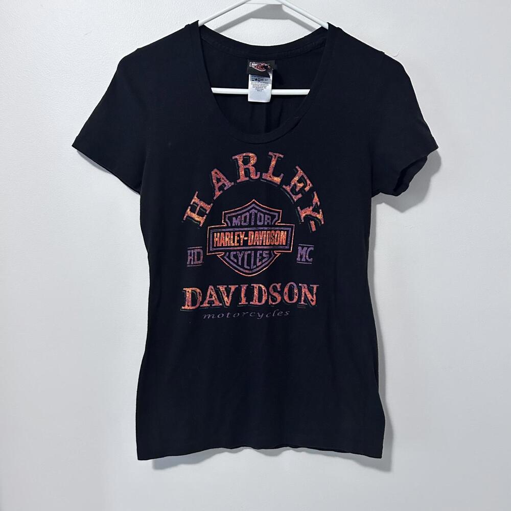 Tilley Harley Davidson Black Short sleeve tee Women's size M